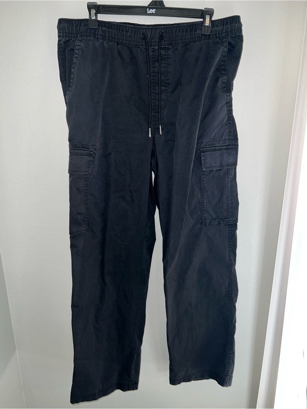 No Boundaries Black Cargo Drawstring Trousers